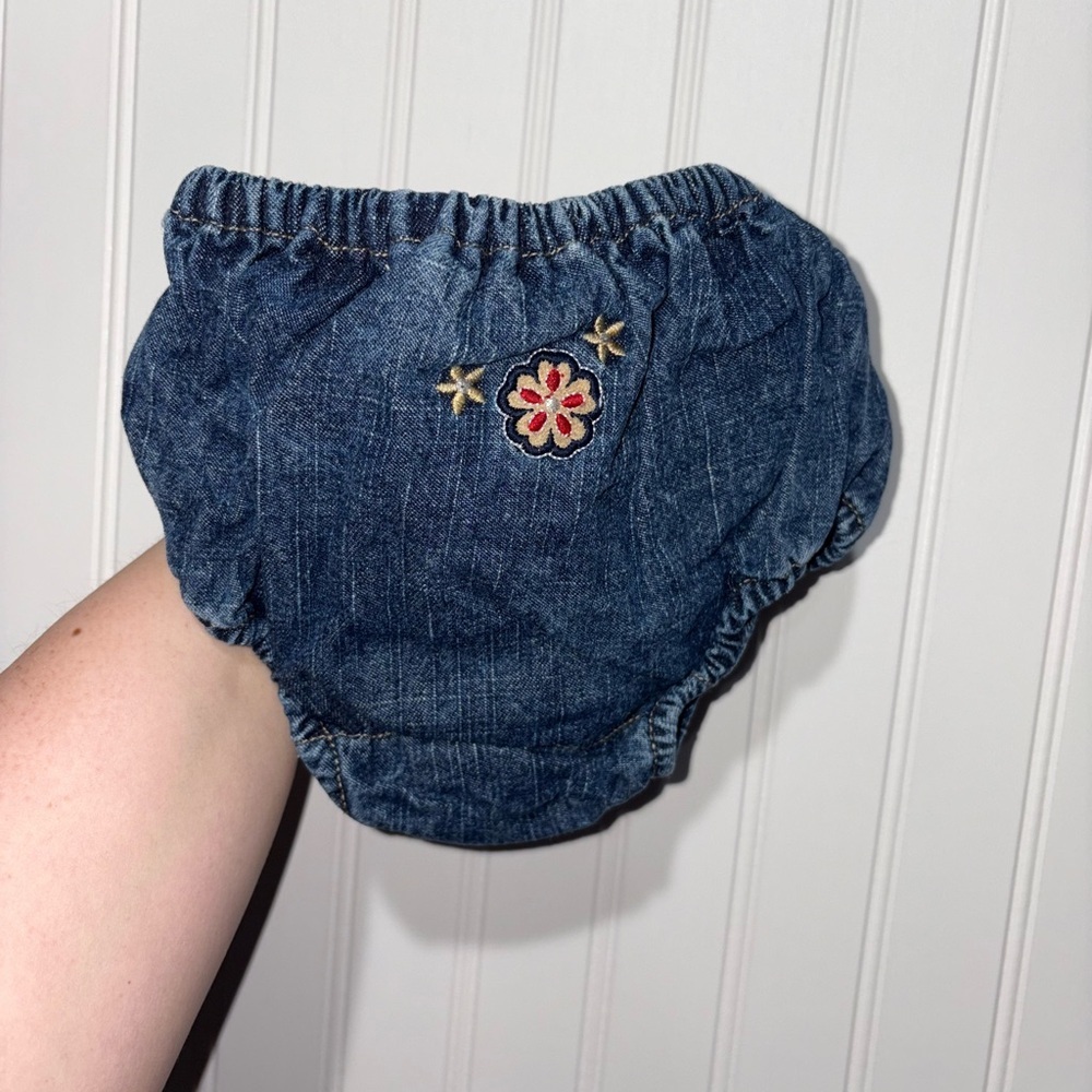 Vintage U.S. Polo Assn. Denim Diaper Cover| 6-9 months